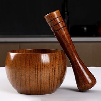 Wooden Mortar and Pestle